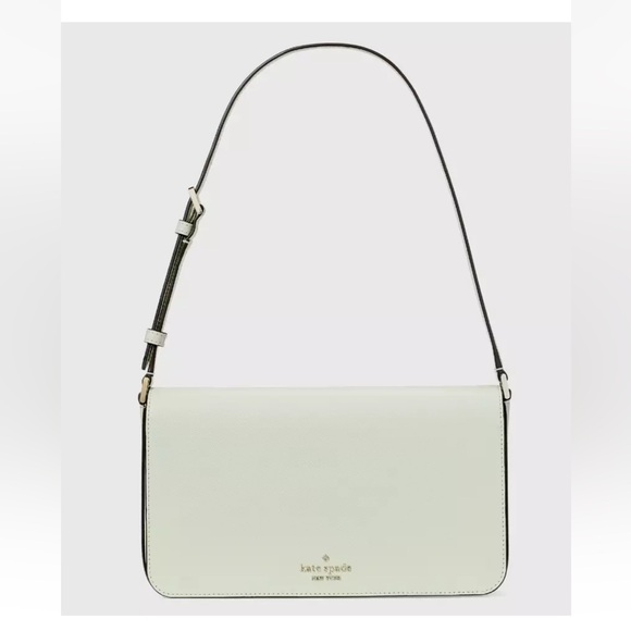 New Kate Spade Staci Flap Shoulder Bag Saffiano Leather Light Olive - Picture 1 of 5